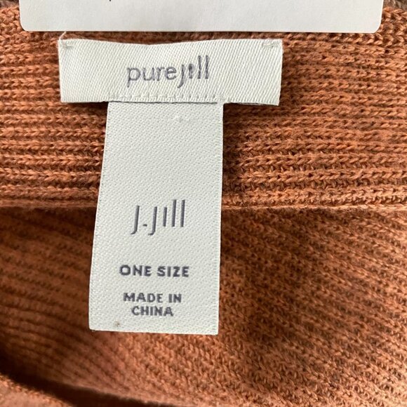 J. Jill Pure Poncho Sweater Women's One Size Cotton Multicolored FS-1130 - Picture 8 of 9